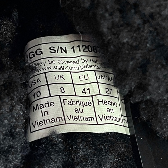 UGG Oh Fluffita Platform Slingback Slippers Black Sheepskin Size 10 - Picture 11 of 12